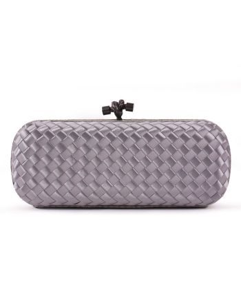 Bottega Veneta Intrecciato Larger Clutch Dark Gray