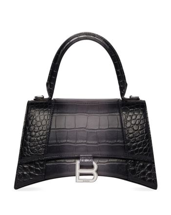 Balenciaga Hourglass Small Embossed Bag Black